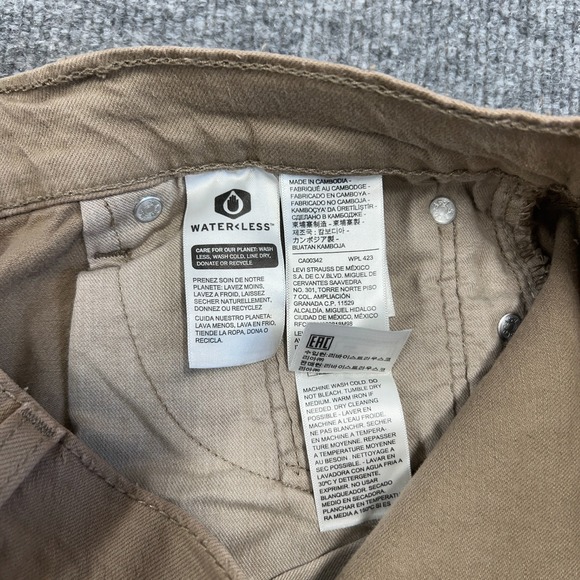 Levis 505 Jeans Mens 30x32 Khaki Tan Denim Regular Straight 5-Pocket Pants NEW - Picture 7 of 12